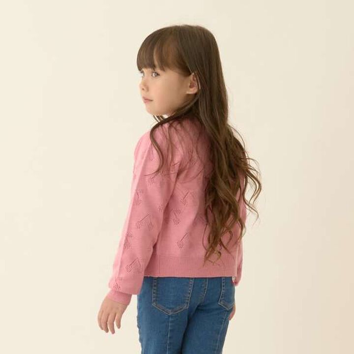 Cherry Pattern Knit Cardigan,Navy, medium image number 2