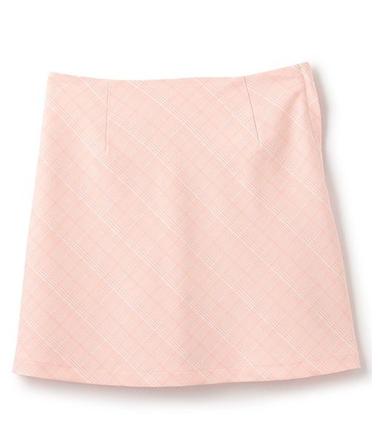 Trapezoid Checkered Skirt,Gray, large image number 4