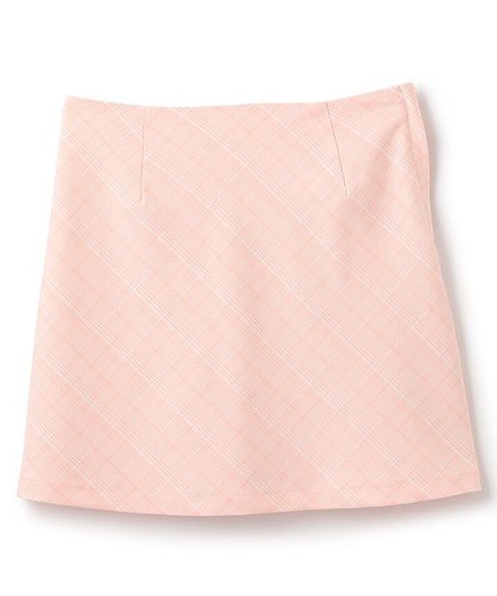Trapezoid Checkered Skirt,Gray, medium image number 4