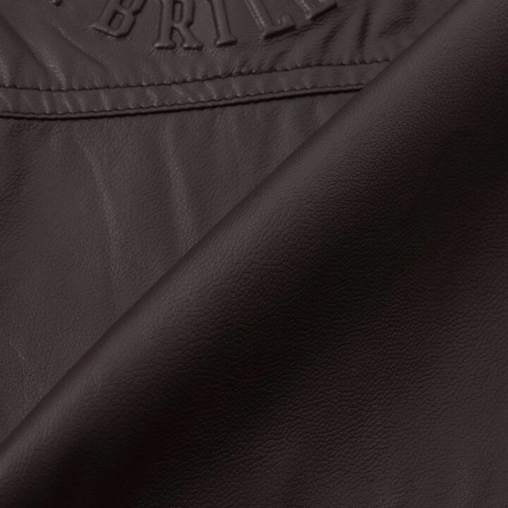 [Machine Washable] Faux Leather Bomber Jacket,Black, medium image number 7