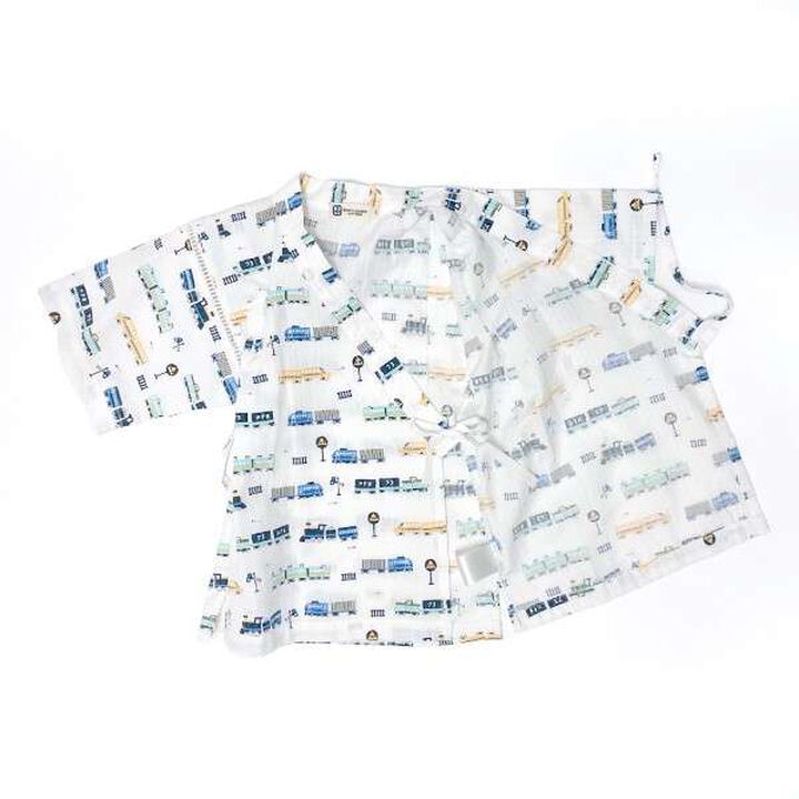 KP Boy Train Print Jinbei,White, medium image number 2
