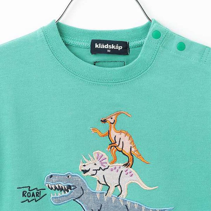 Skateboard Dinosaur Short Sleeve T-Shirt,Khaki, medium image number 4