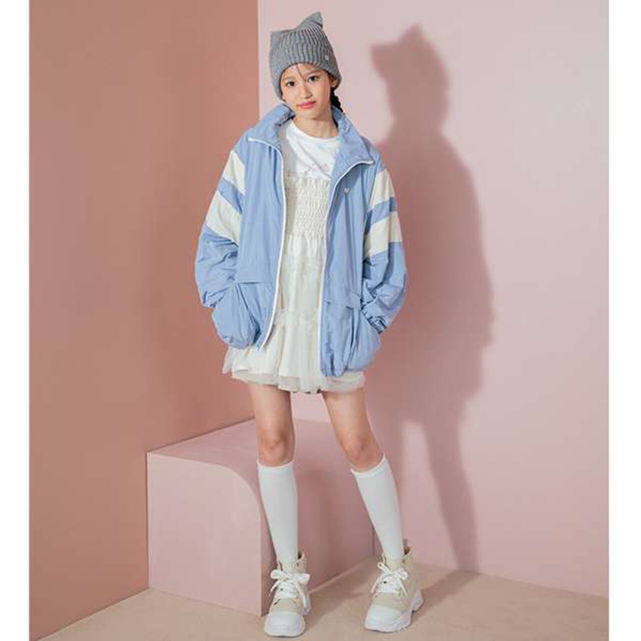 Shoulder Ribbon Fluffy Tulle Tunic,Black, large image number 6