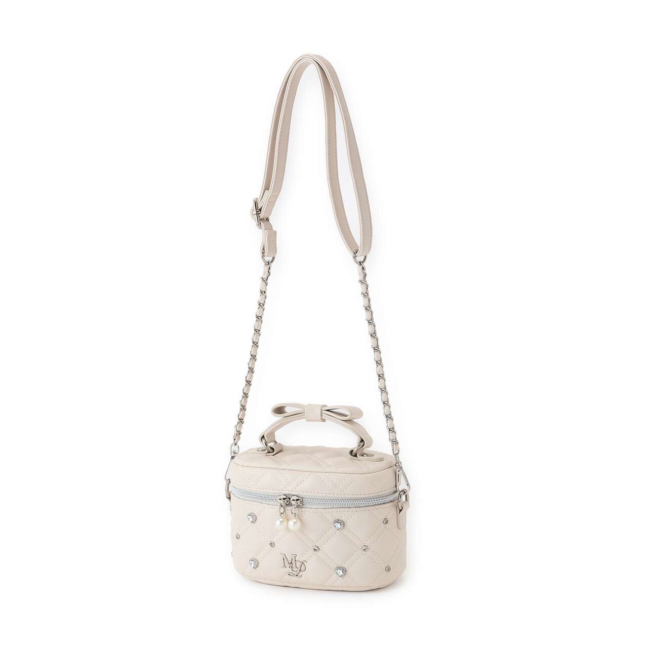 Glitter Ribbon Vanity Shoulder Bag,Ivory, large image number 10