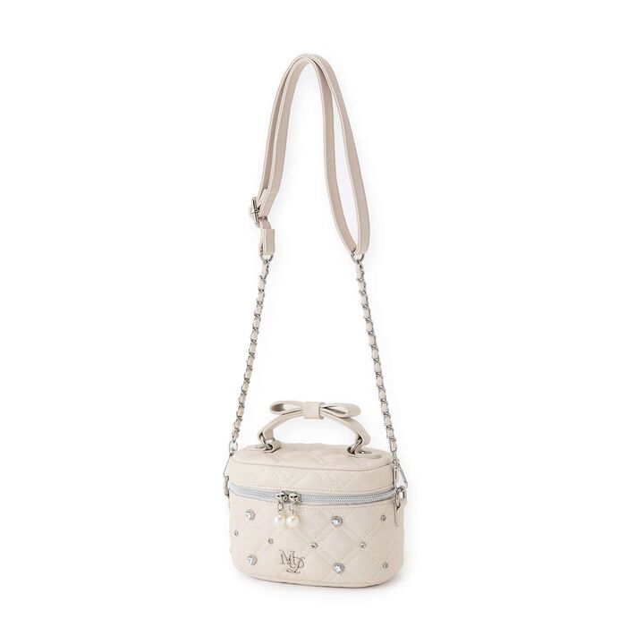 Glitter Ribbon Vanity Shoulder Bag,Ivory, medium image number 10