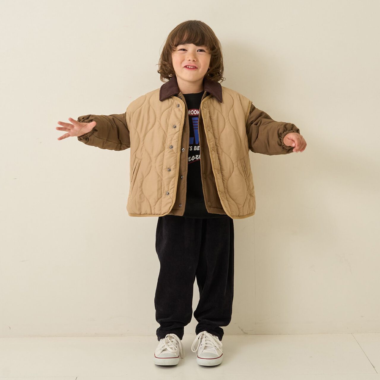 Free Combination Series Corduroy Collar Puff Jacket,Khaki, large image number 20