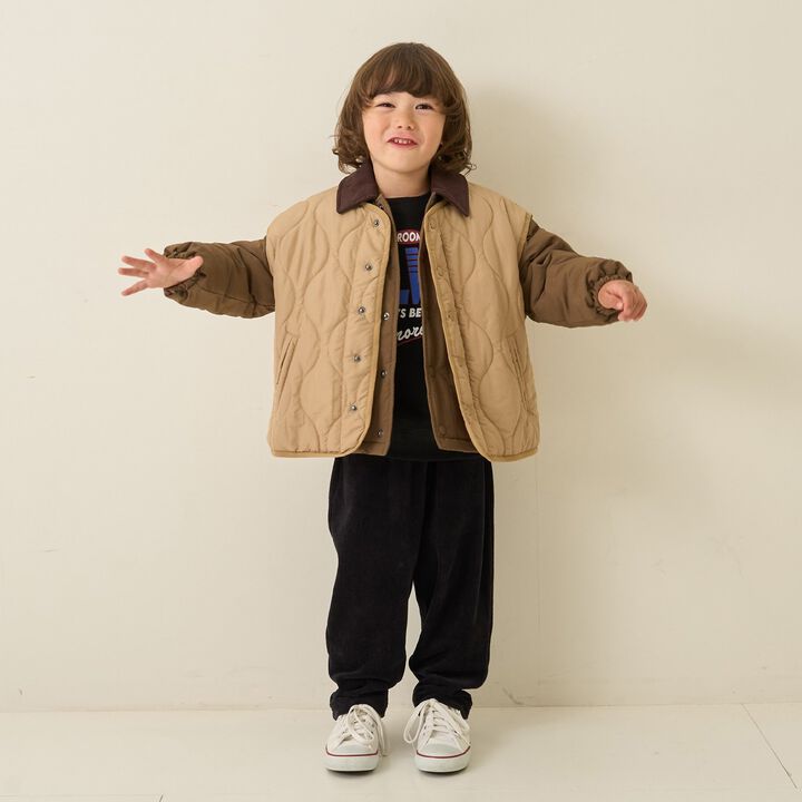 Free Combination Series Corduroy Collar Puff Jacket,Khaki, medium image number 20