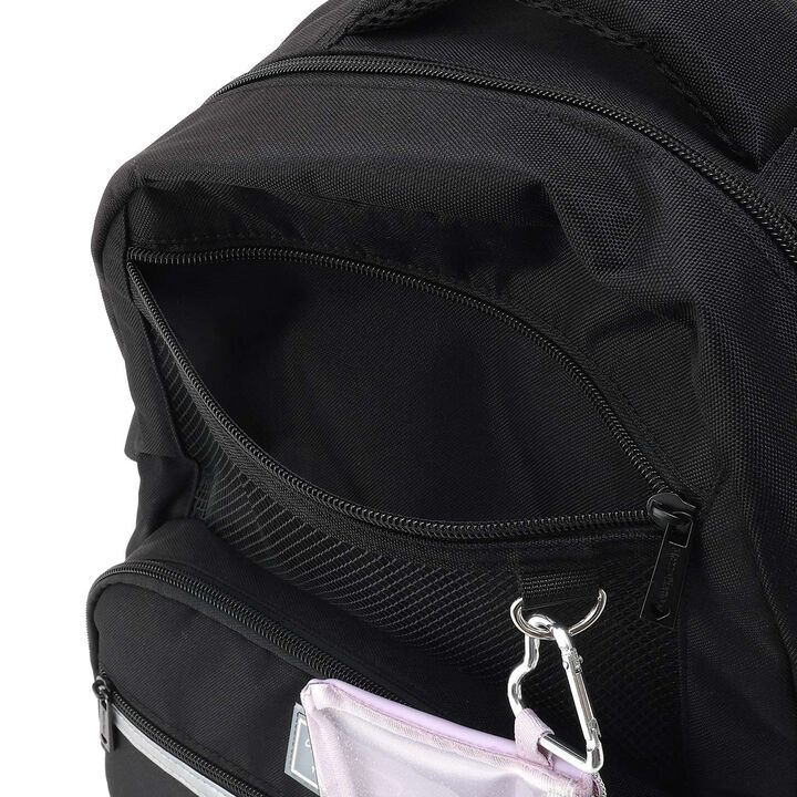 Water-Repellent Backpack with Lame Pouch,Black, medium image number 9