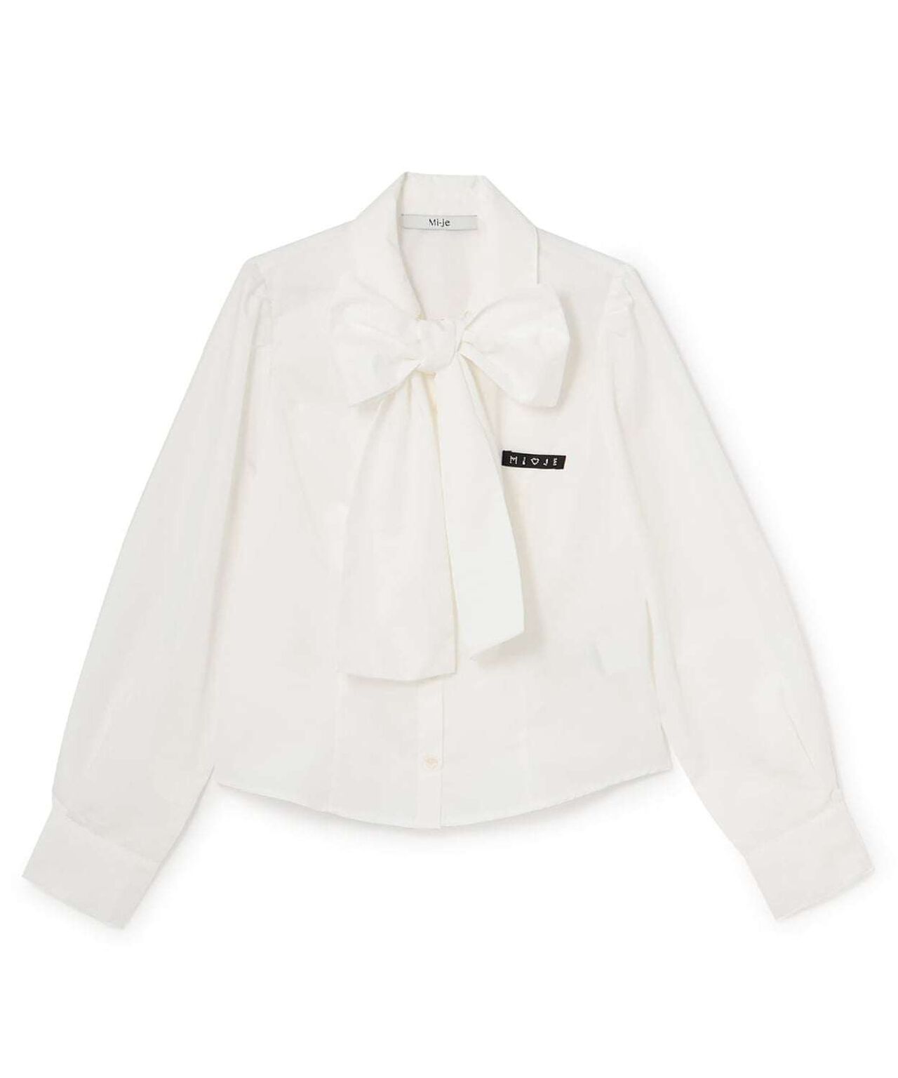 Stone Name Bow Tie Shirt,Off white, large image number 0