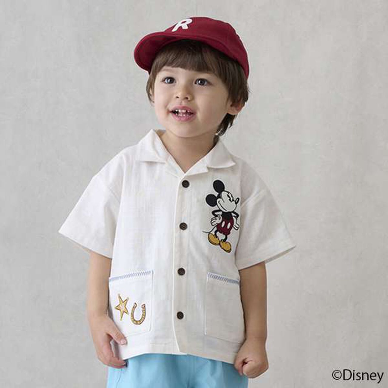 [Disney] Open-Collar Short-Sleeve Shirt,Multi color, large image number 2