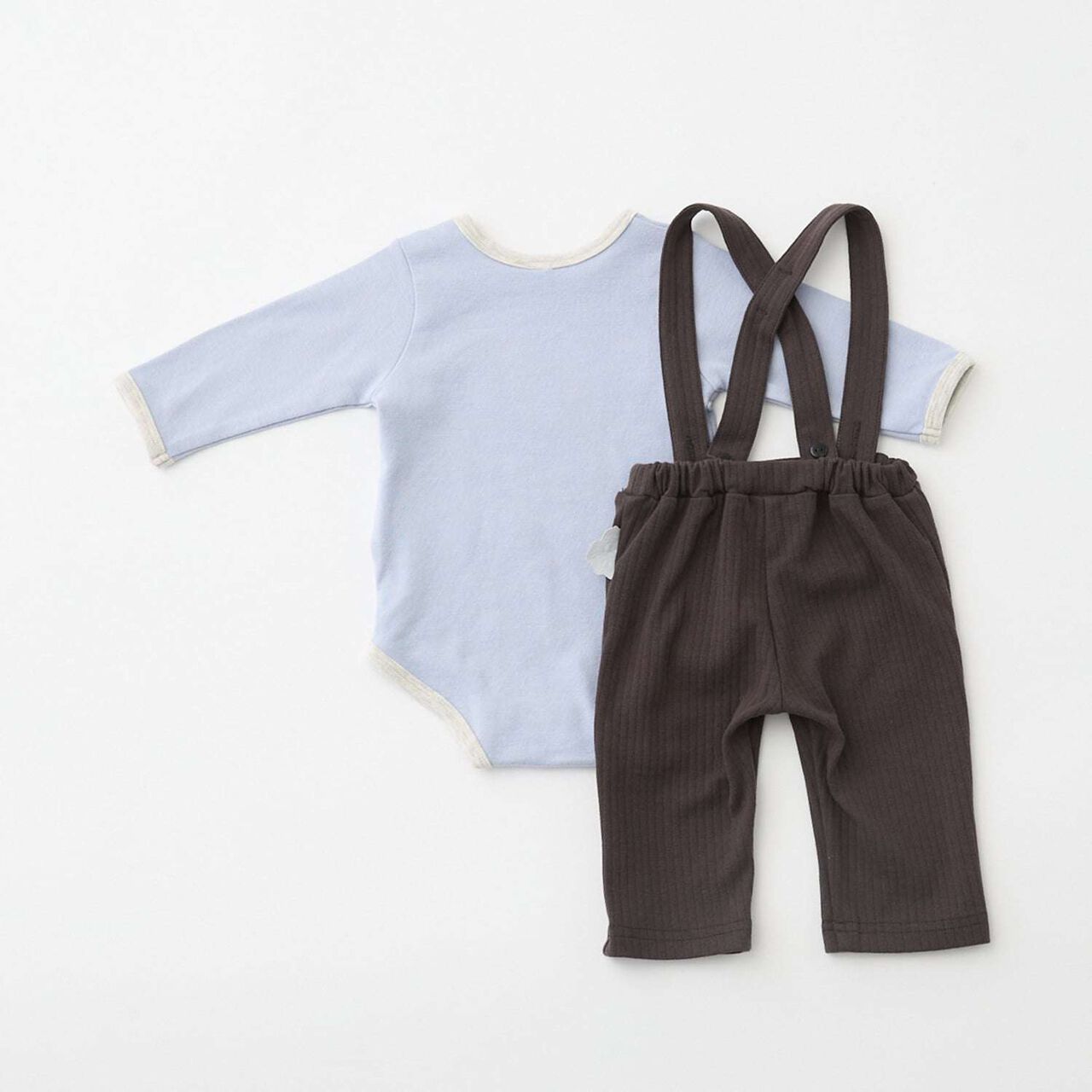 [Anime Chiikawa] Striped Romper & Suspender Pants Set,Ivory, large image number 2