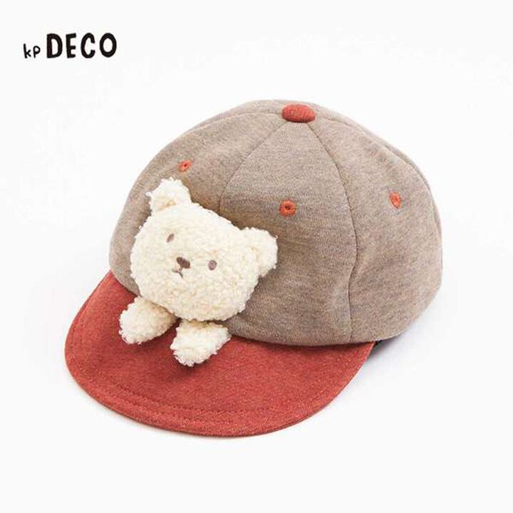 Bear Motif Cap (S-M),Brown, medium image number 0