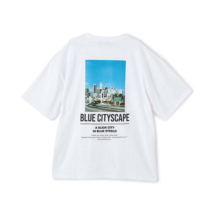 [Cool Touch] High Cool Cotton Back Photo Short Sleeve T-Shirt,Blue, medium image number 1