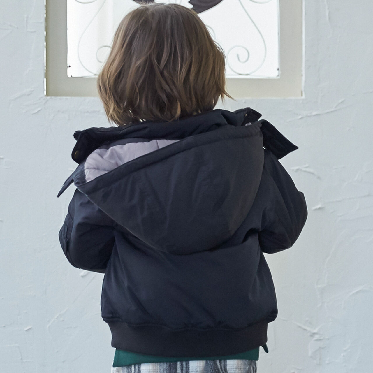 Washable MA1 Style Removable Hood Jacket,Khaki, large image number 2