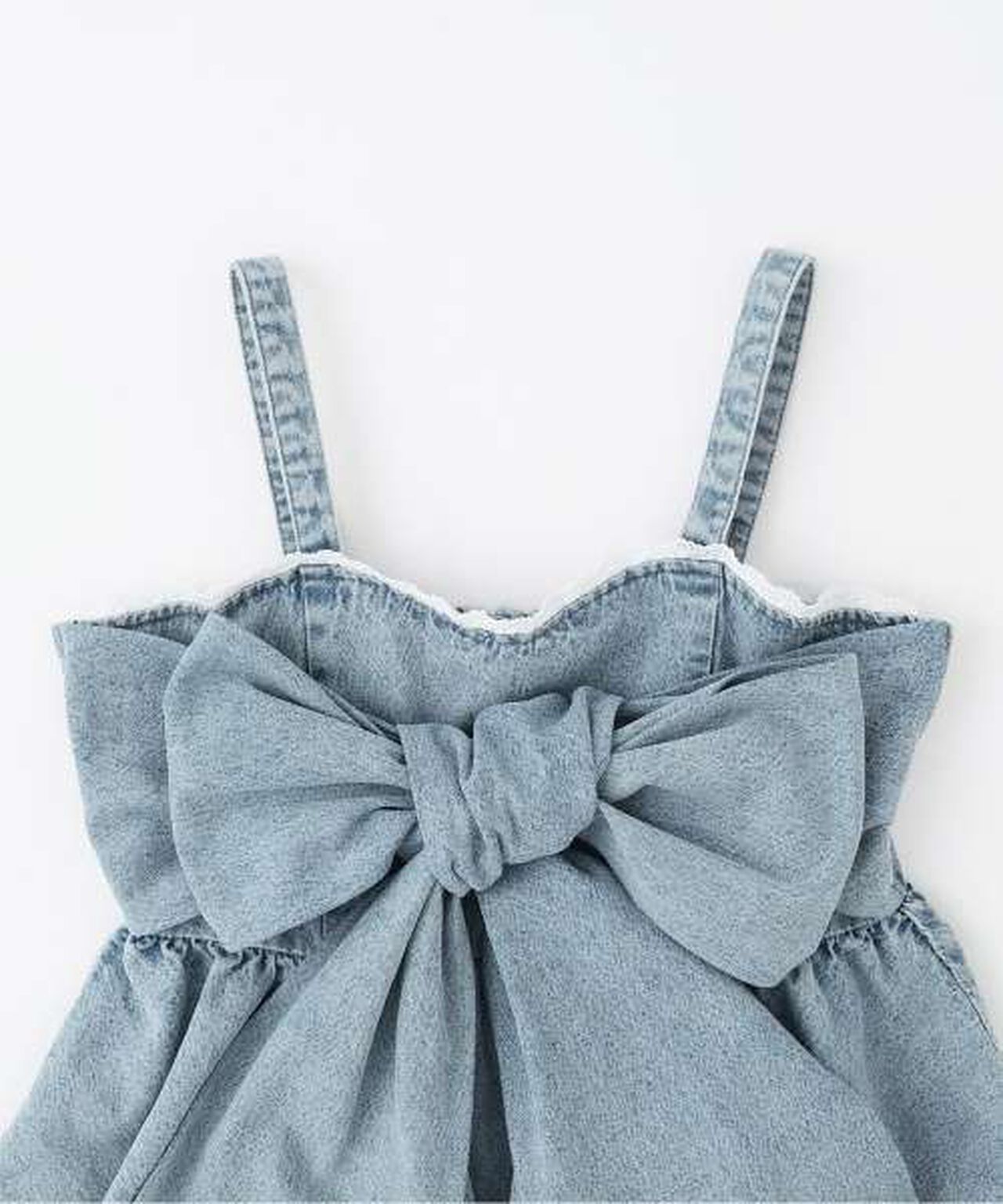 Denim Ribbon Bustier,Deep blue, large image number 9