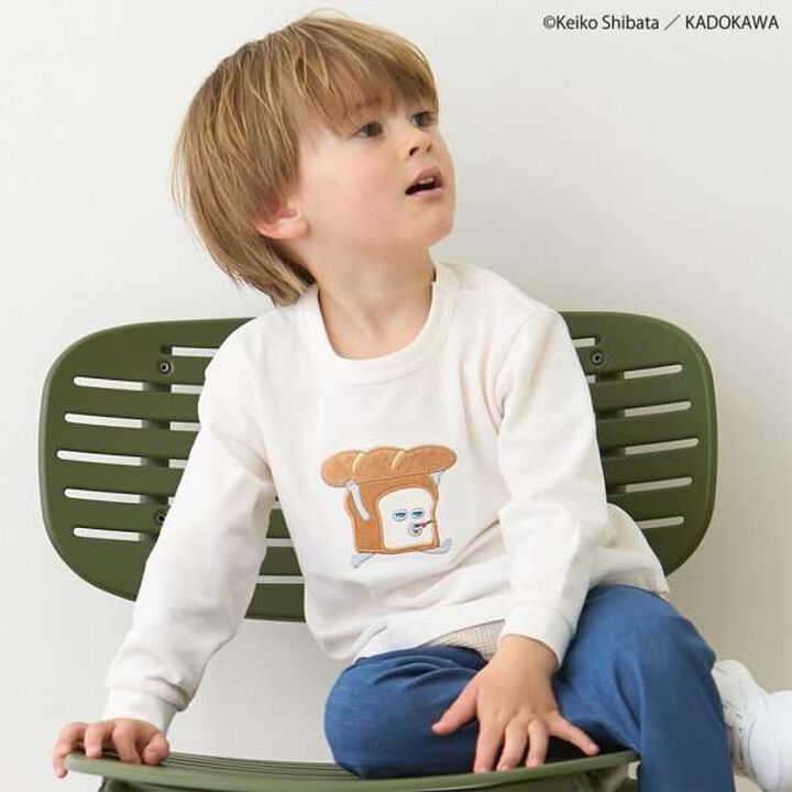 [Bread Thief] Appliqu&eacute; Long-Sleeve T-Shirt,Off white, medium image number 3