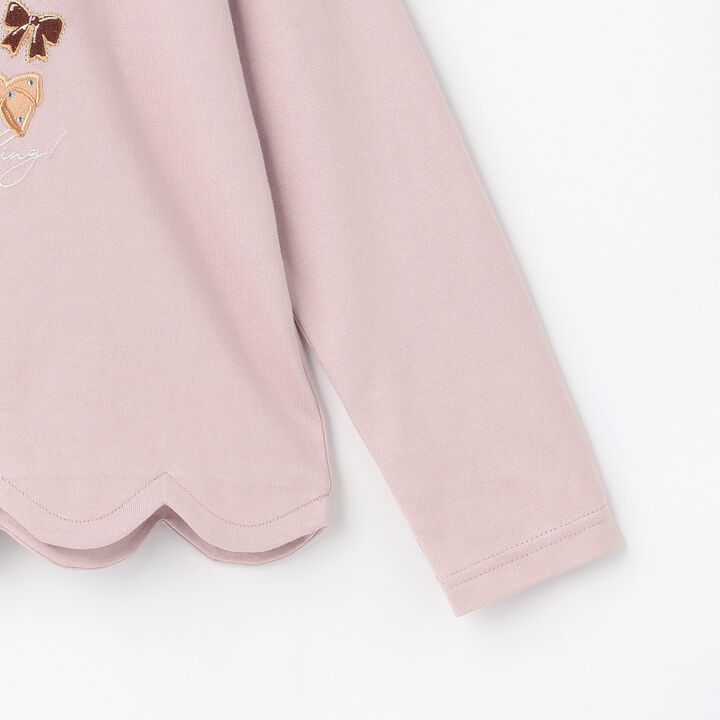 [Popular Item Restocked] [Not Available at Physical Stores] Caf&eacute; Appliqu&eacute; Embroidery Scalloped Hem Long-Sleeve T-Shirt,Ivory, medium image number 4