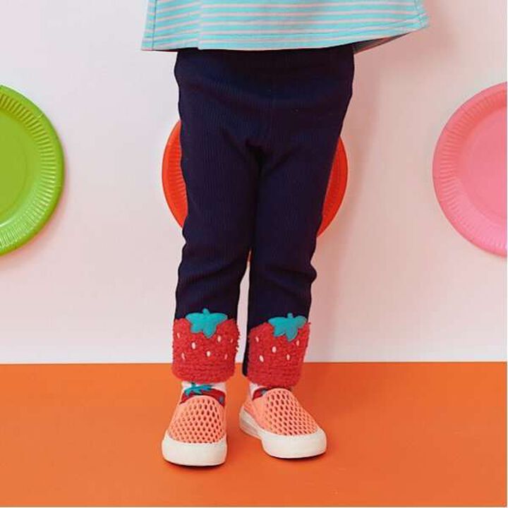 Strawberry Leggings,Navy, medium image number 0