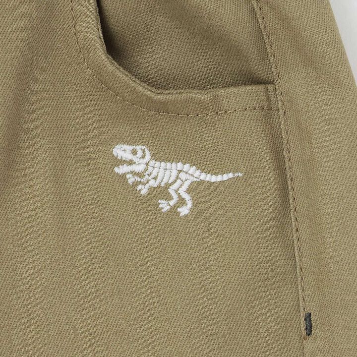 Dinosaur Embroidery Long-Length Wide Straight Pants,Charcoal gray, medium image number 7