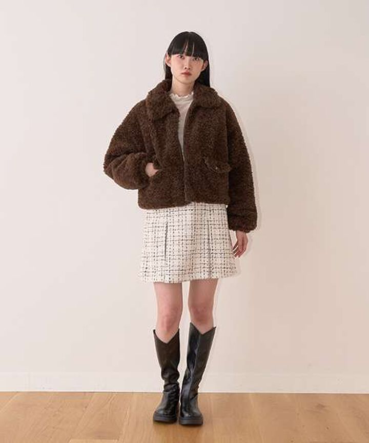 Poodle Faux Fur Coat,Brown, medium image number 10