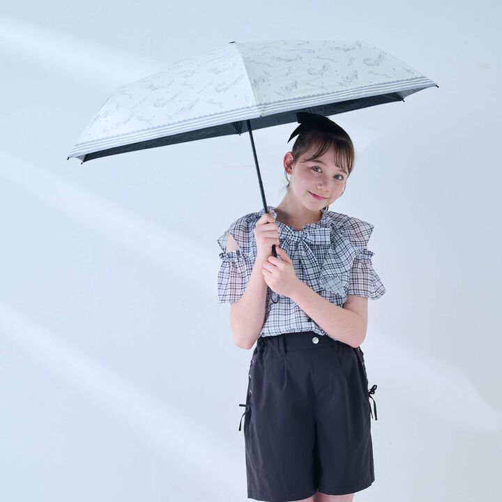 [UV 100%] [Heat Shielding] [Light Blocking] [All-Weather] With a Melody♪ Pattern Folding Umbrella,, medium
