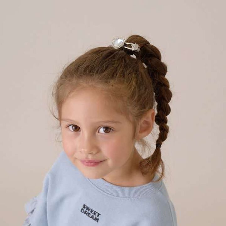 Sparkling Heart Hair Clip,Silver, medium image number 2