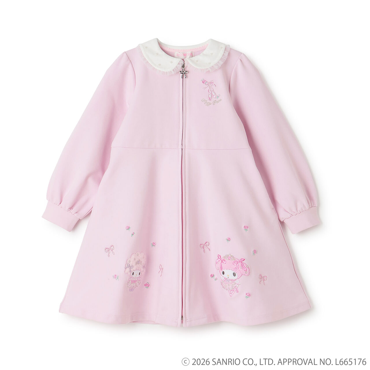 My Melody / My Sweet Piano Front Zip One-Piece Dress,Pink, large image number 1