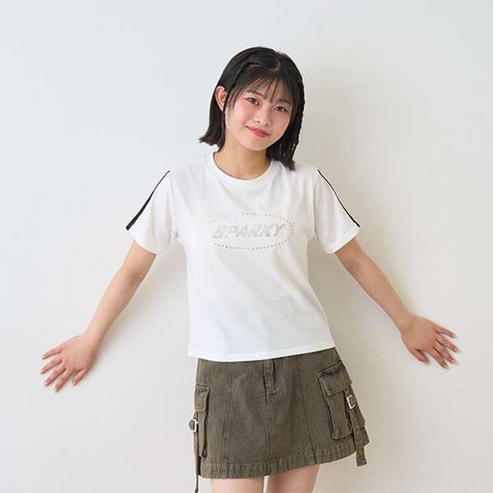 Quick-Dry Rhinestone T-Shirt,Off white, medium image number 12