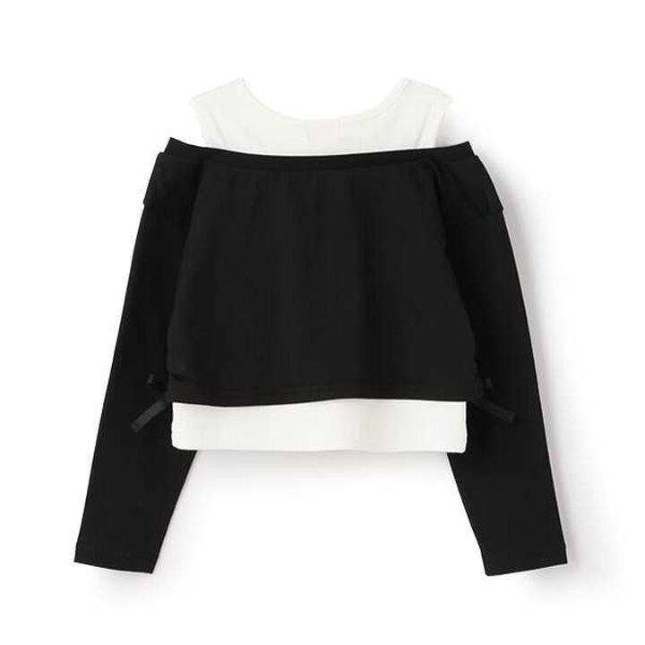 Layered Short-Length Long-Sleeve T-Shirt,Sax blue, medium image number 1