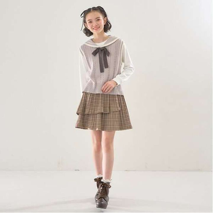 Sailor Knitwear Vest & T-Shirt Set,Gray, medium image number 8