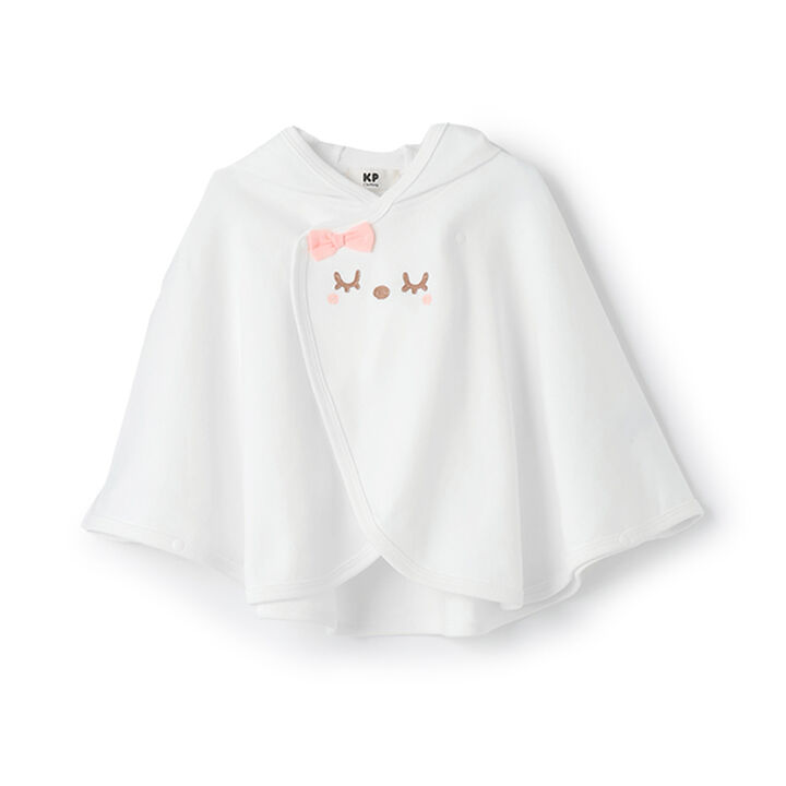 Mimi Face Embroidery & 3D Ear Cape,Off white, medium image number 0
