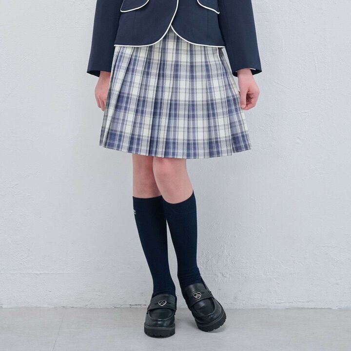 Check Pleated Skirt,, medium