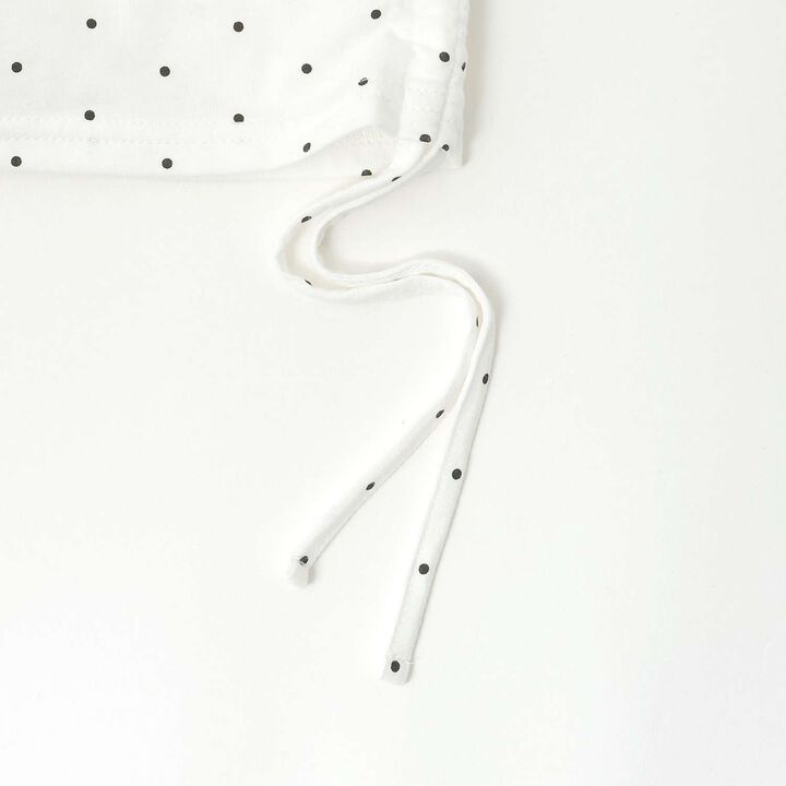 Rhinestone Logo Drawstring Short Sleeve T-Shirt,Off white, medium image number 6