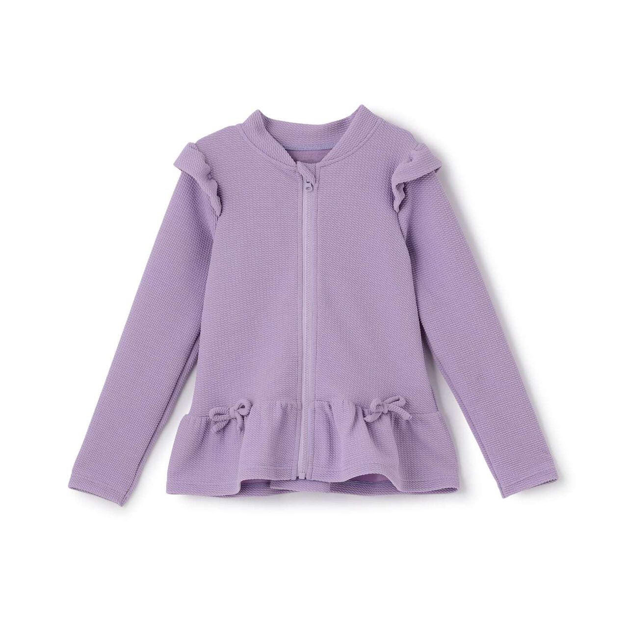 [SWIM] [UV Cut] Hem Frill Full Zip Rash Guard,Lavender, large image number 1