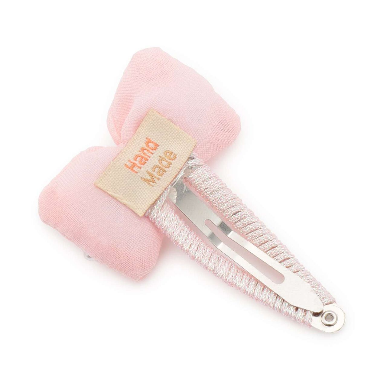 Puffy Ribbon Hair Clip (Set of 2),Light pink, large image number 4