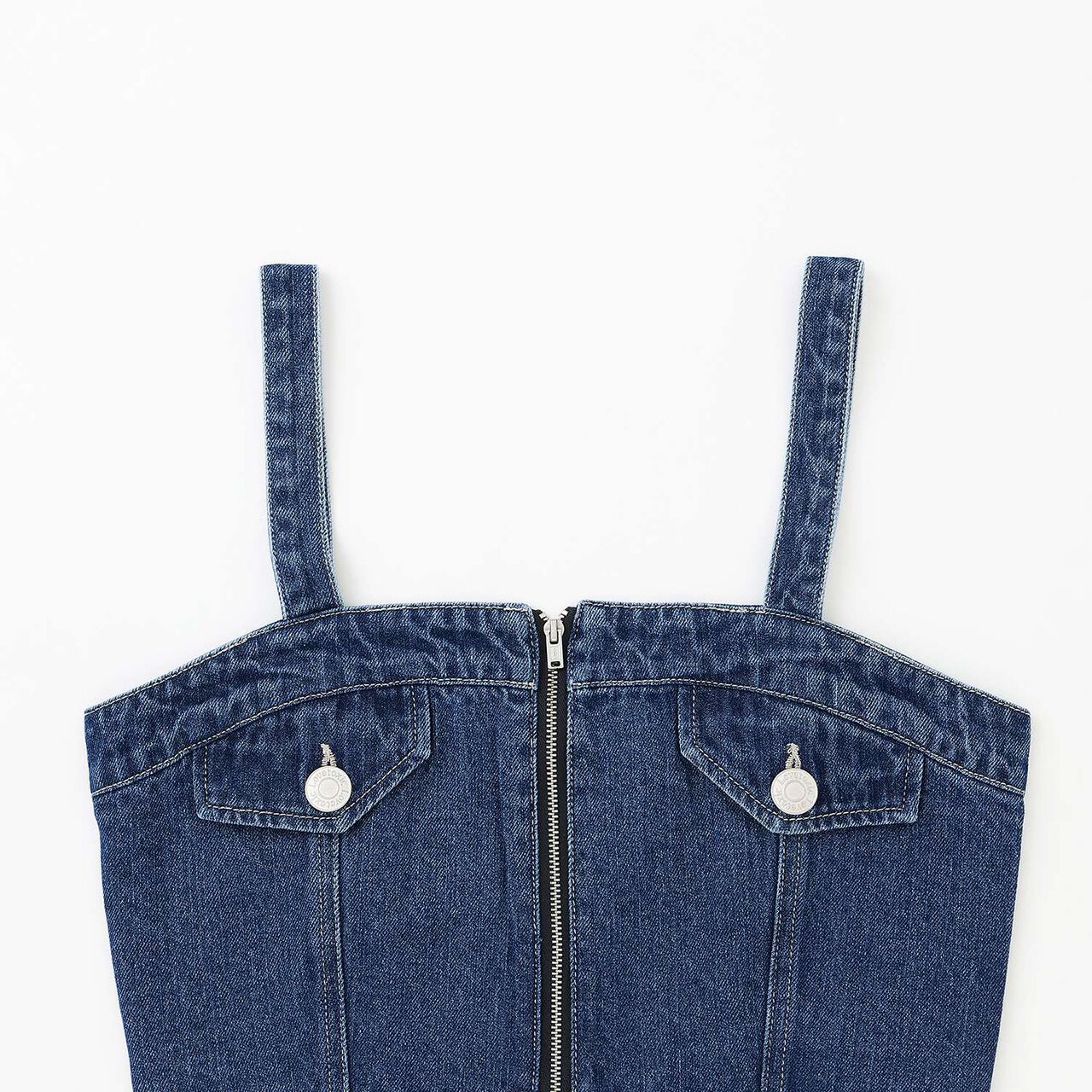 [LTXC] Denim Bustier & Wide Pants Outfit Set,Blue, large image number 12