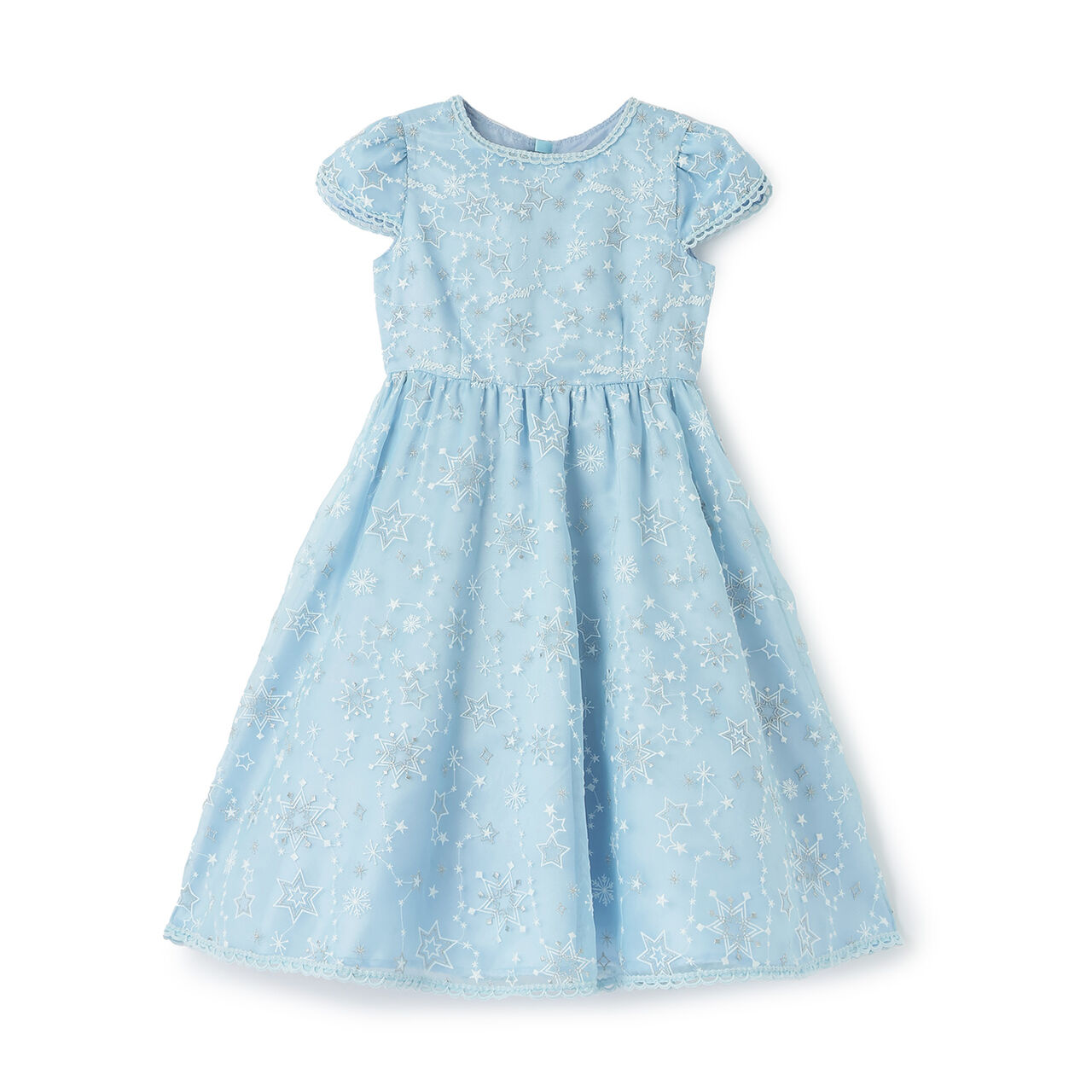 Sparkling Star Embroidery Dress,Navy, large image number 13