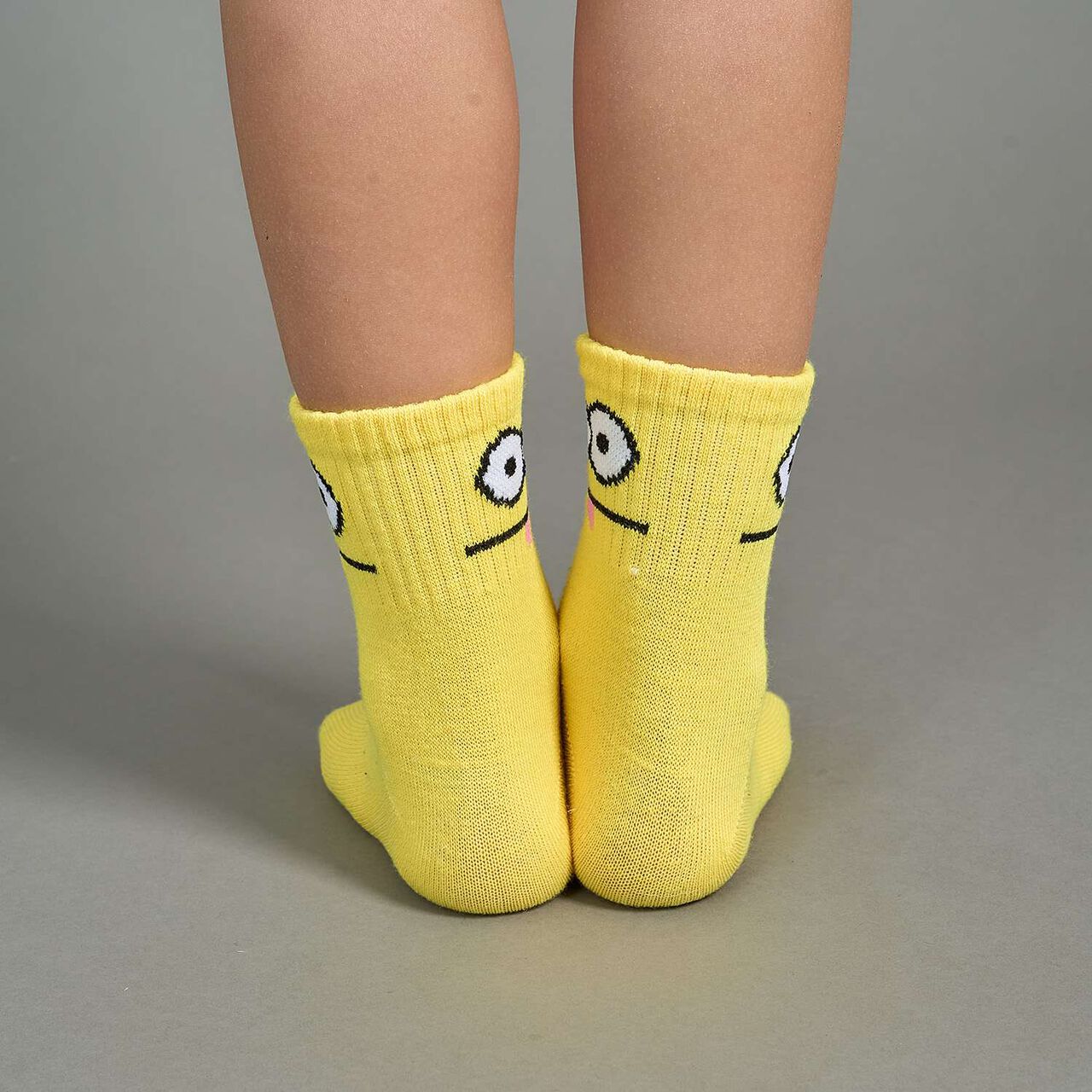 Funny Face Crew Socks,Yellow, large image number 17