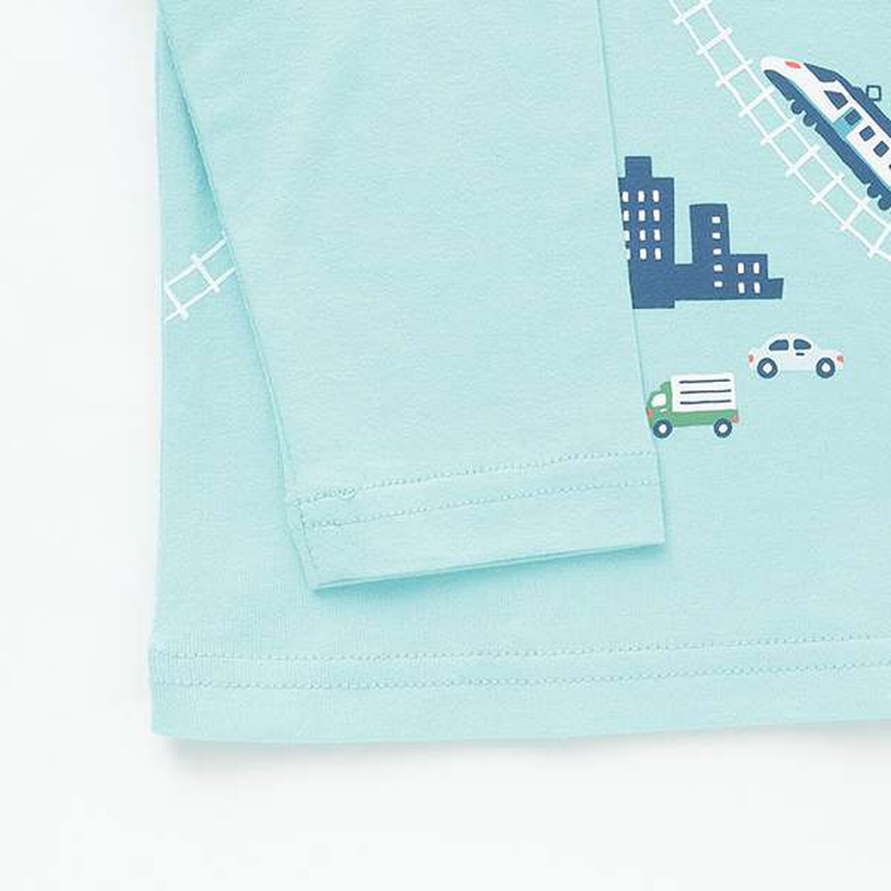 Train Animal Amusement Park Long-Sleeve T-Shirt,Light blue, large image number 4
