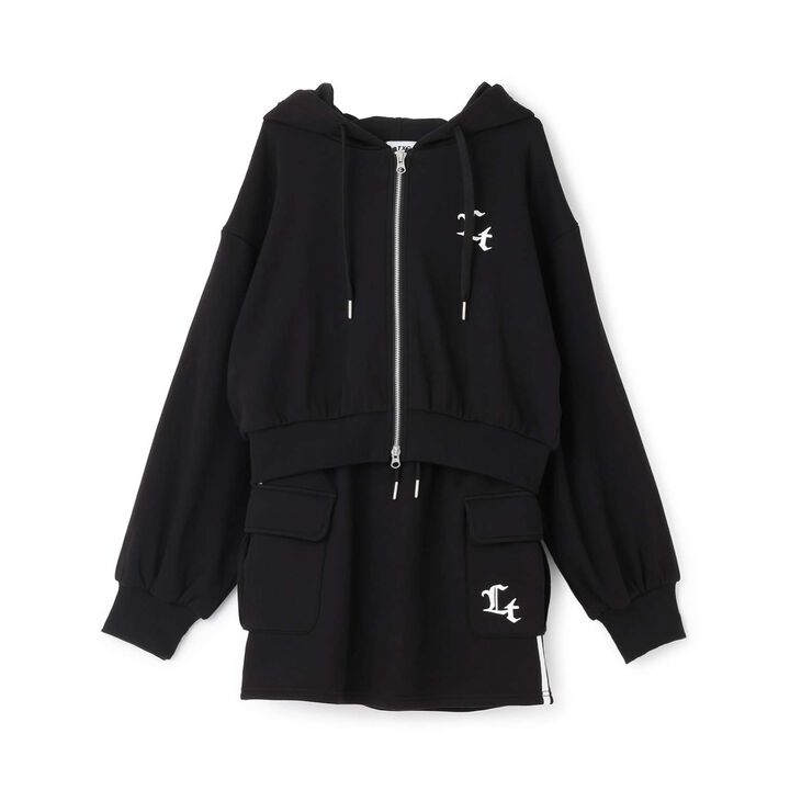 [LTXC/Shaggy Lining] Zip Parka Outfit Set,Top gray, medium image number 9