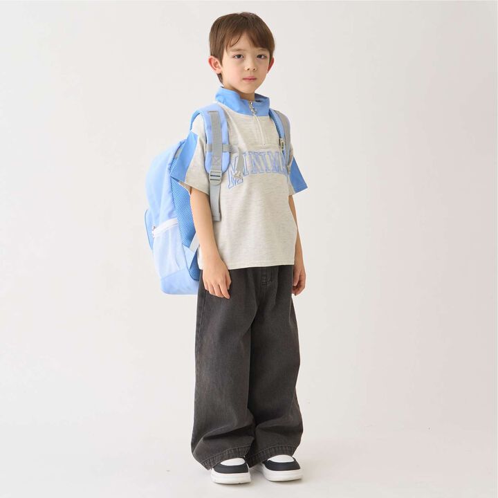 Half-Zip Loose Short Sleeve T-Shirt,Smoke white, medium image number 7