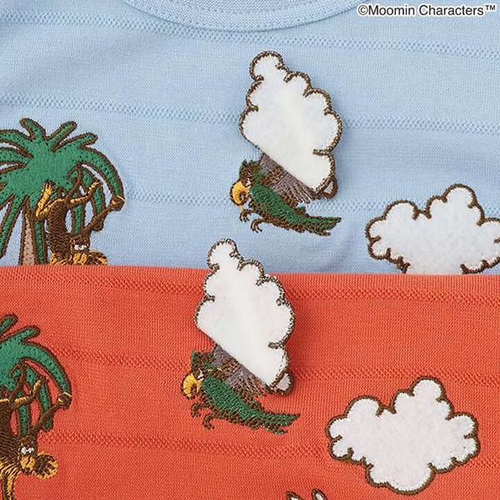 MOOMIN Jungle Embroidery Short Sleeve T-Shirt,Red, medium image number 8