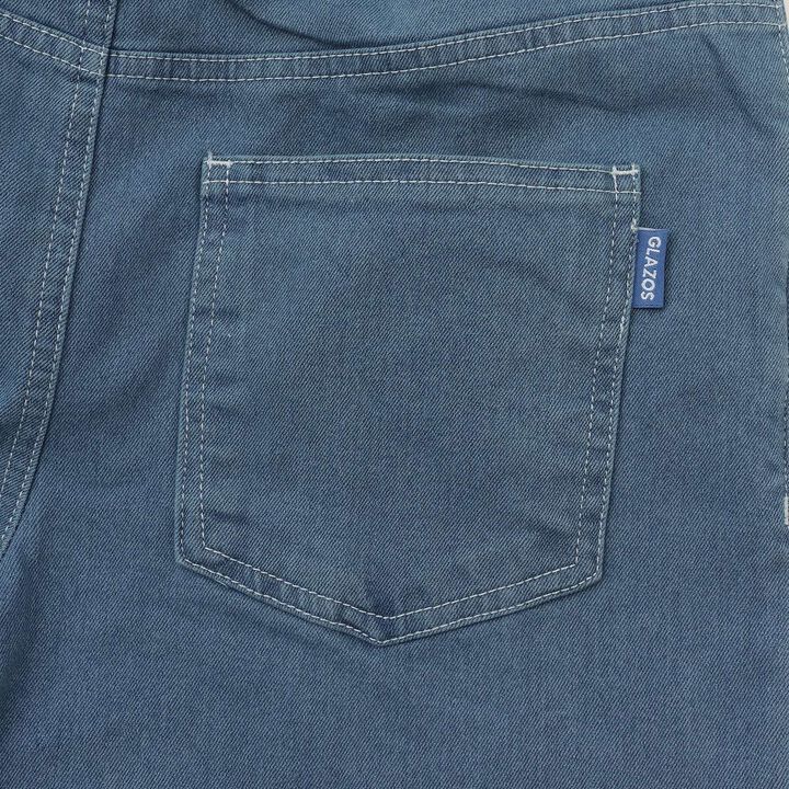 Wool Lined Stretch Denim Slim Pants,Light blue, medium image number 6