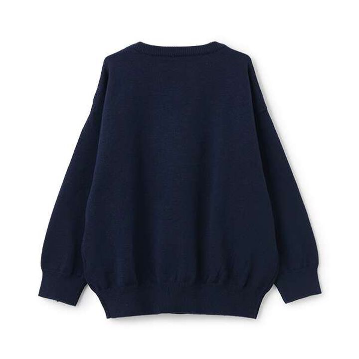 [Matching with Dad Outfit] Machine Washable Kids Logo Knitwear,Navy, medium image number 1