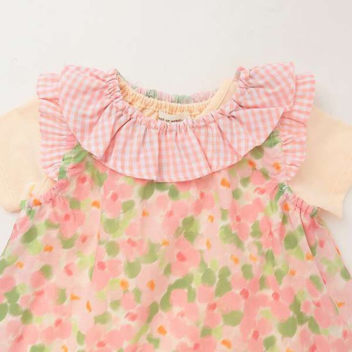 Flower Print Bodysuit Set,Pink, medium image number 2