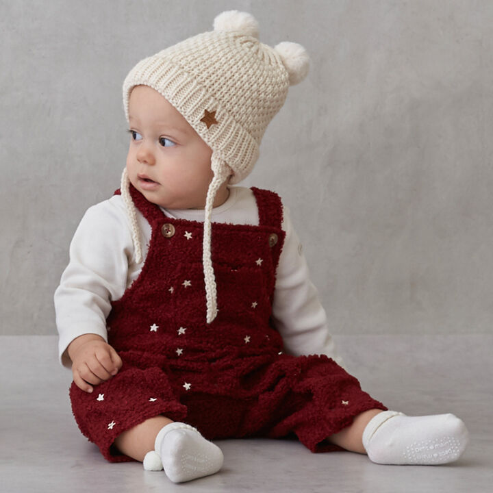 Star Embroidery Overalls Coverall,Ivory, medium image number 2