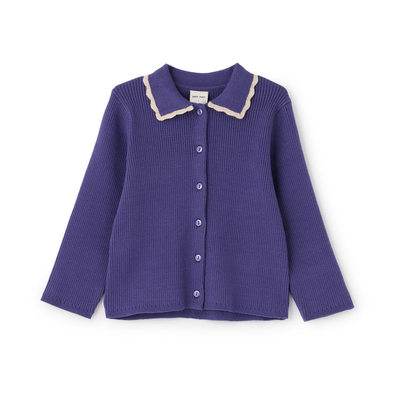 Link Collar Knit Cardigan,Top gray, large image number 7