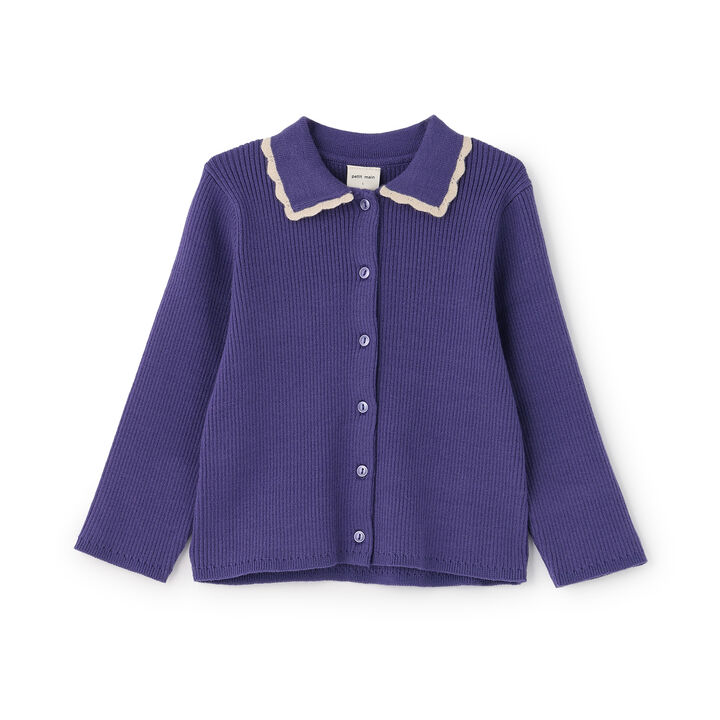 Link Collar Knit Cardigan,Top gray, medium image number 7