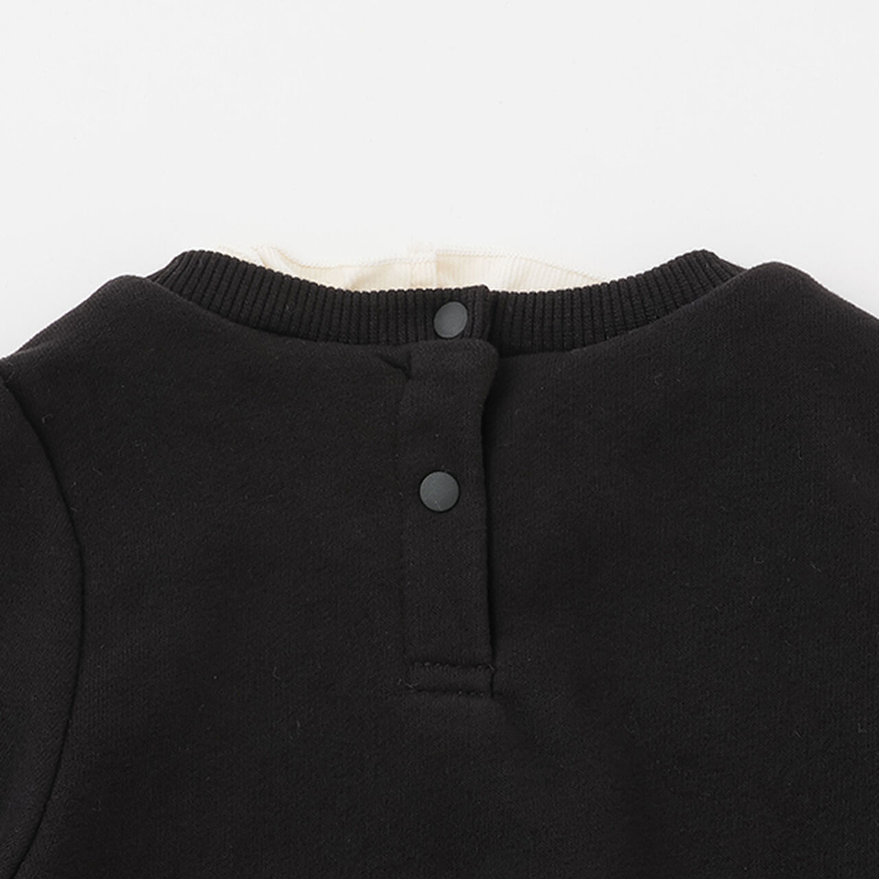 Heart Embroidery Color Block One-Piece Dress,Black, large image number 14