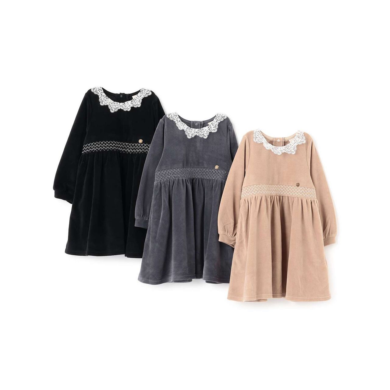 Velour Lace One-Piece Dress,Light pink, large image number 13